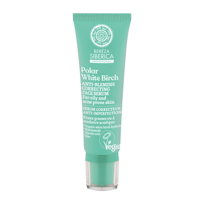 Wegańskie serum do twarzy przeciwdziałające niedoskonałościom do skóry tłustej oraz z tendencją do powstawania trądziku Bereza Siberica