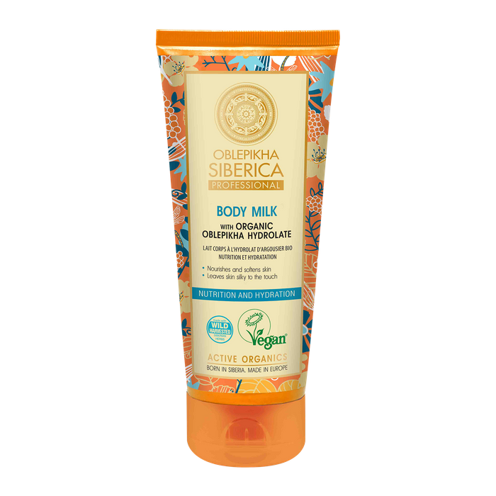 Wegańskie, odżywczo - nawadniające mleczko do ciała na bazie hydrolatu z rokitnika Oblepikha Professional