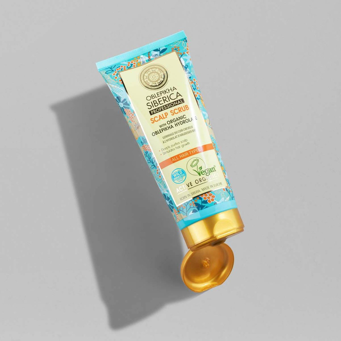 Wegański, oczyszczający peeling do skóry głowy na bazie hydrolatu z rokitnika Oblepikha Professional