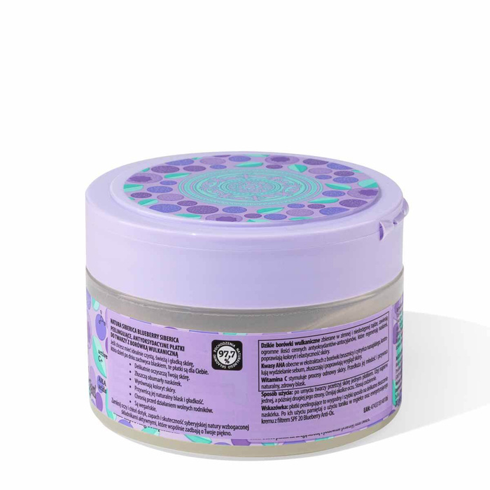 Wegańskie, antyoksydacyjne peelingujące płatki do twarzy Blueberry Siberica