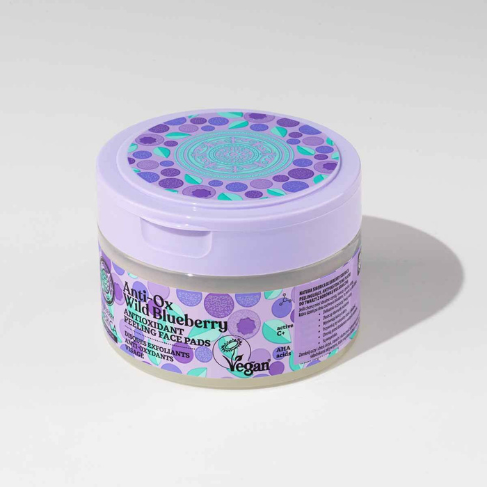 Wegańskie, antyoksydacyjne peelingujące płatki do twarzy Blueberry Siberica