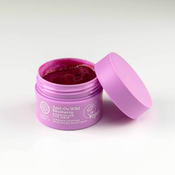 Wegański, odnawiający peeling do twarzy Blueberry Siberica
