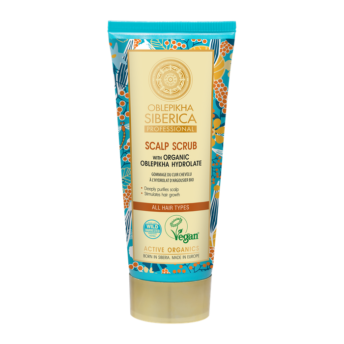 Wegański, oczyszczający peeling do skóry głowy na bazie hydrolatu z rokitnika Oblepikha Professional