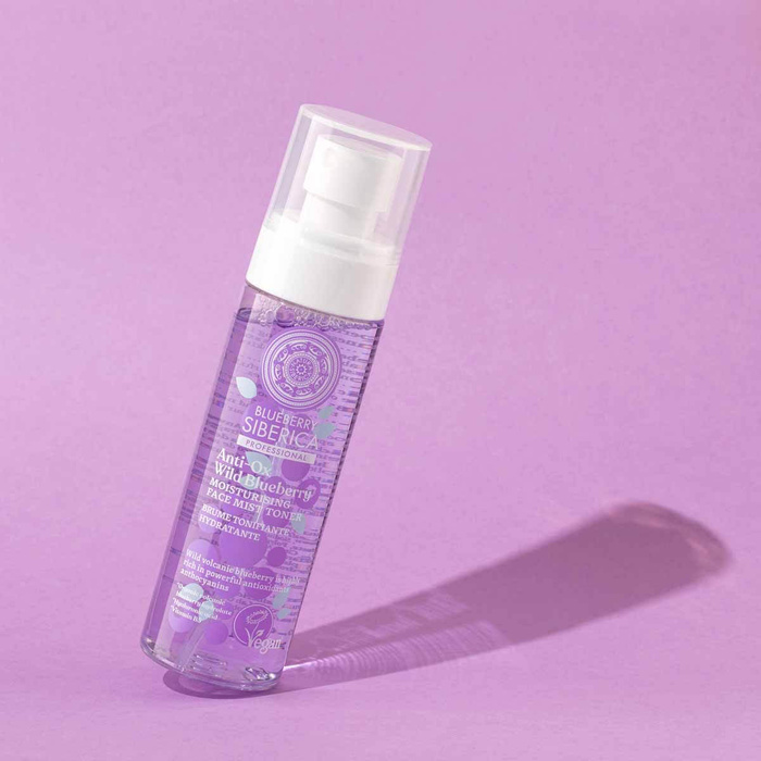 Wegański, nawilżający tonik - mgiełka do twarzy Blueberry Siberica
