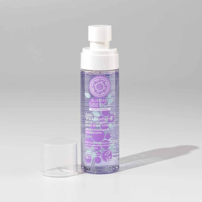 Wegański, nawilżający tonik - mgiełka do twarzy Blueberry Siberica