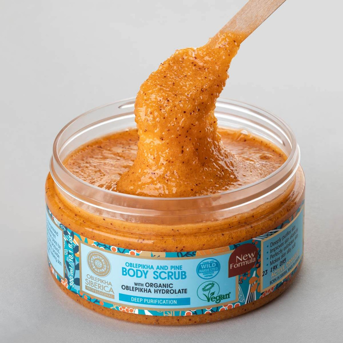 Wegański, głęboko oczyszczający sosnowy peeling do ciała na bazie hydrolatu z rokitnika Oblepikha Professional