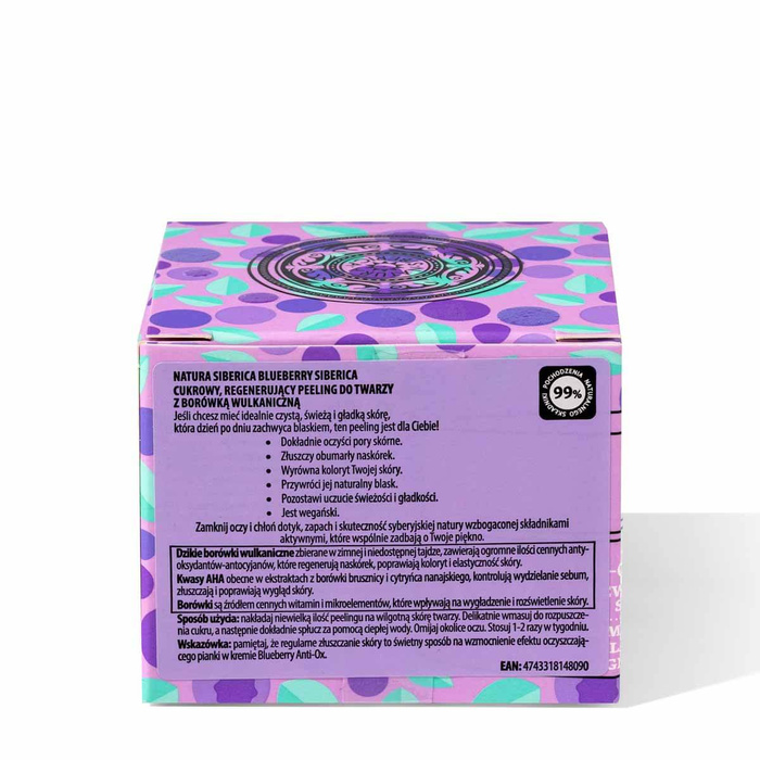 Wegański, odnawiający peeling do twarzy Blueberry Siberica