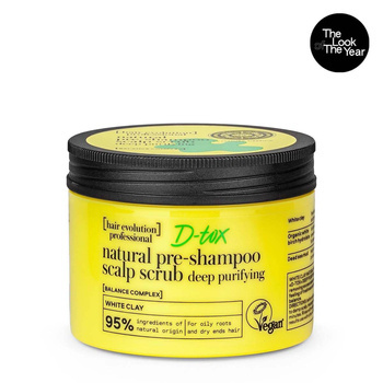 Naturalny, wegański peeling do skóry głowy do włosów przetłuszczających się u nasady i suchych na końcówkach D-Tox Głębokie oczyszczenie Hair Evolution