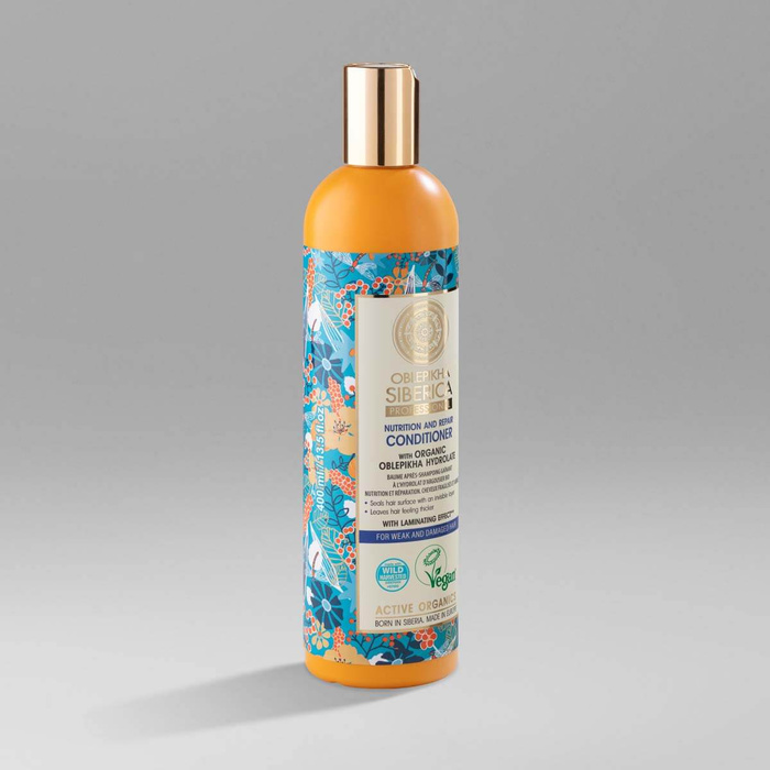 Wegańska odżywka z efektem laminowania do włosów suchych i zniszczonych na bazie hydrolatu z rokitnika Oblepikha Professional