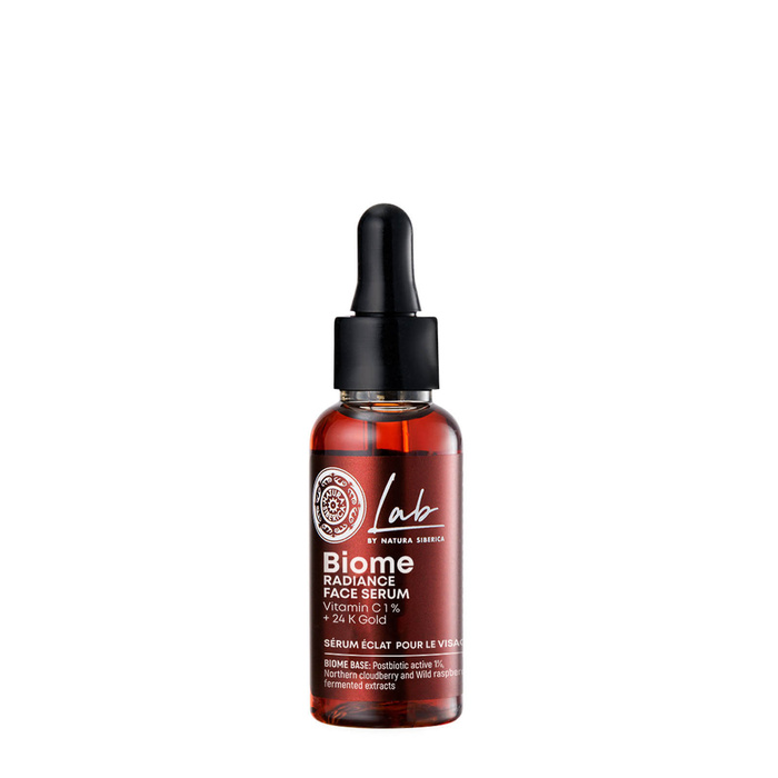 Rozświetlające serum do twarzy z witaminą C 1% i 24K złotem Lab Biome