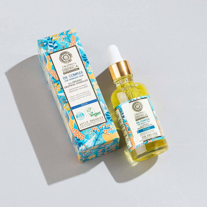 Wegański, odbudowujący olejek do włosów zniszczonych na bazie hydrolatu z rokitnika Oblepikha Professional