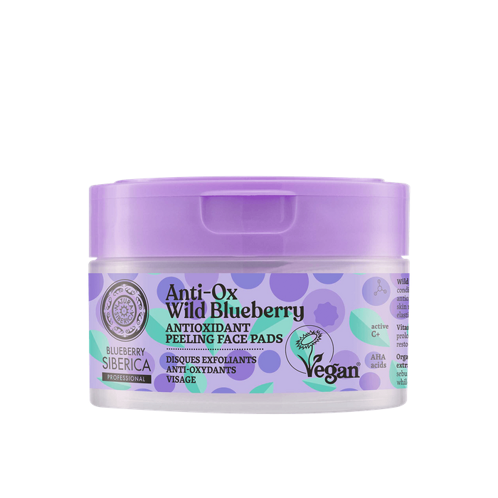 Wegańskie, antyoksydacyjne peelingujące płatki do twarzy Blueberry Siberica