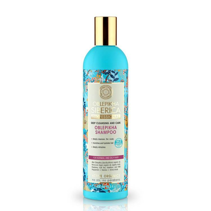 Wegański szampon do włosów normalnych i przetłuszczających się na bazie hydrolatu z rokitnika Oblepikha Professional