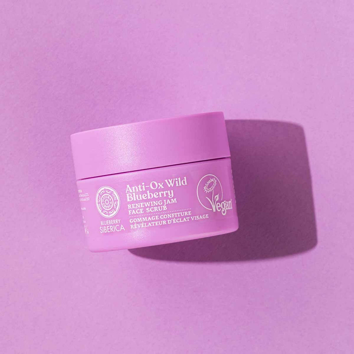 Wegański, odnawiający peeling do twarzy Blueberry Siberica