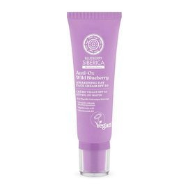Wegański, pobudzający krem do twarzy na dzień z filtrem SPF 20 Blueberry Siberica