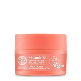 Wegański, rozświetlający krem do twarzy z filtrem SPF 20 z witaminą C Oblepikha C-berrica