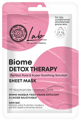 Maska w płachcie oczyszcza pory i wygładza Detox Therapy, Lab Biome, 25g